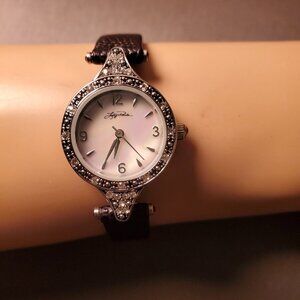 Lucy Pereda Lady's Wrist Watch with Black Leather Strap